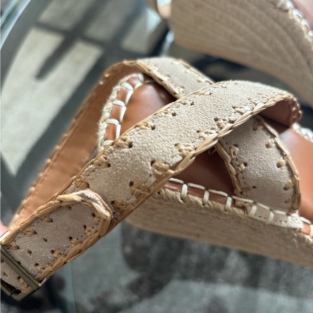 Crown Vintage Kenarsi 3 Espadrille Wedge Sandal Size 9.5M Taupe Stone NWOT - Picture 7 of 8